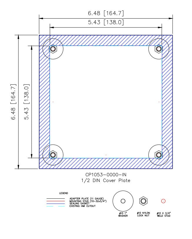 Cover Plate - 1/2 DIN
