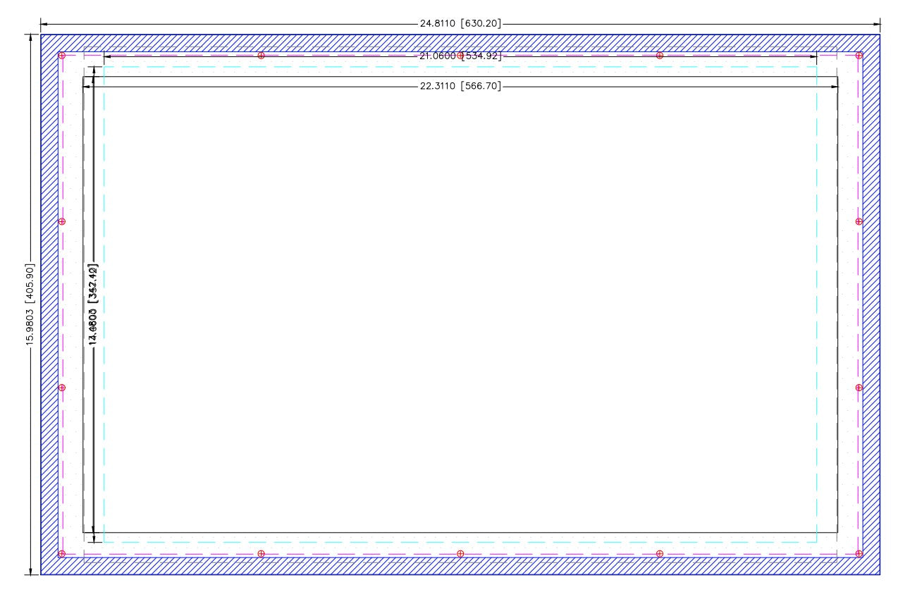 Strongarm Industrial Panel Mount Displays 22" Wide Touch to Hope Industrial Systems Panel Mount 23" Touch (AP5022-5002-SM)