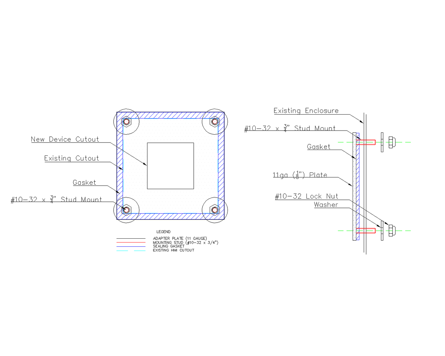 Adapter Plate - 1/2 DIN to 1/32 DIN