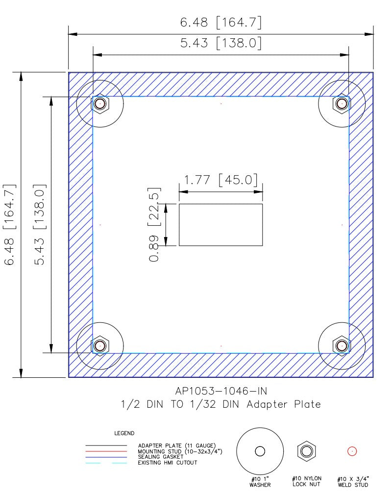 Adapter Plate - 1/2 DIN to 1/32 DIN