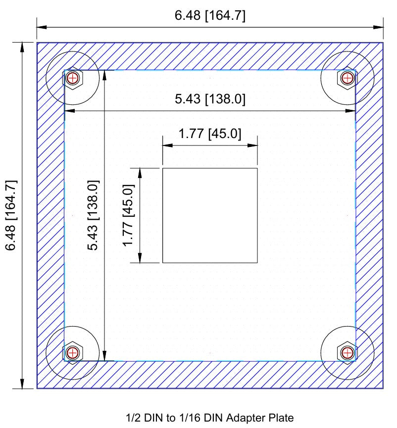Adapter Plate - 1/2 DIN to 1/16 DIN – HMI Adapter Plate, LLC.