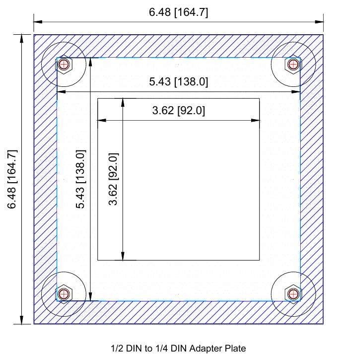 Adapter Plate - 1/2 DIN to 1/4 DIN