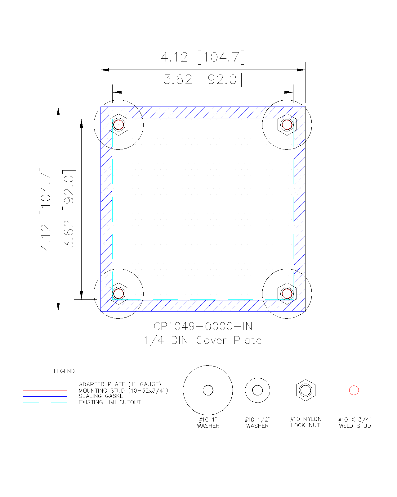Cover Plate - 1/4 DIN