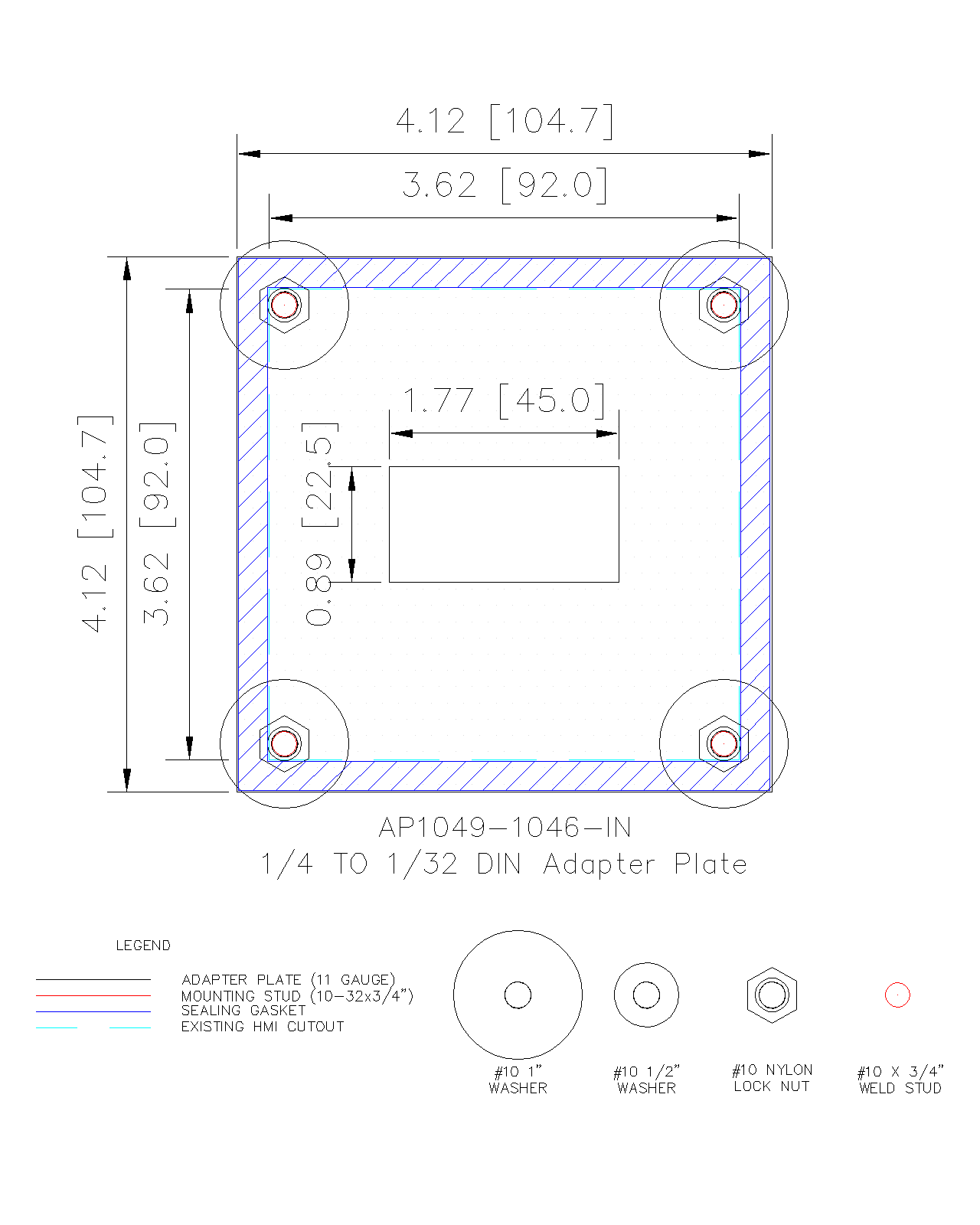 Adapter Plate - 1/4 DIN to 1/32 DIN