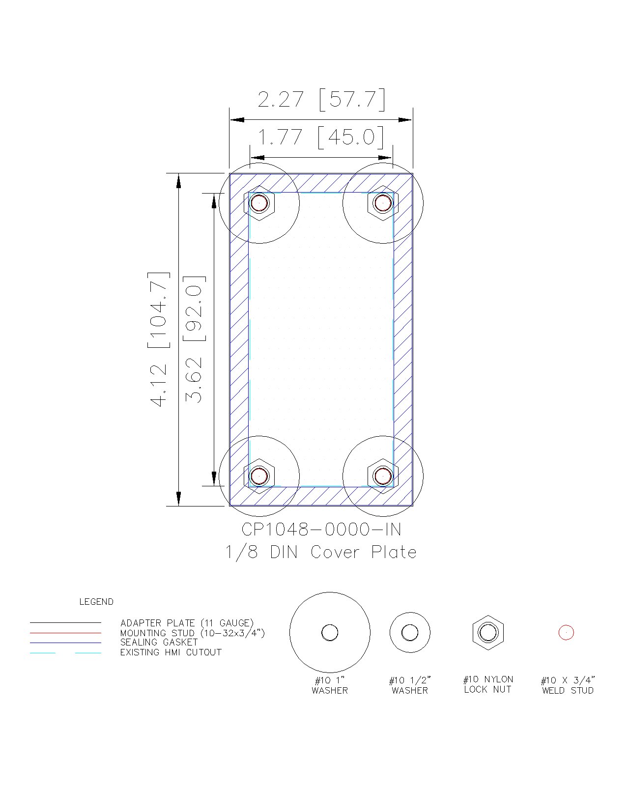 Cover Plate - 1/8 DIN