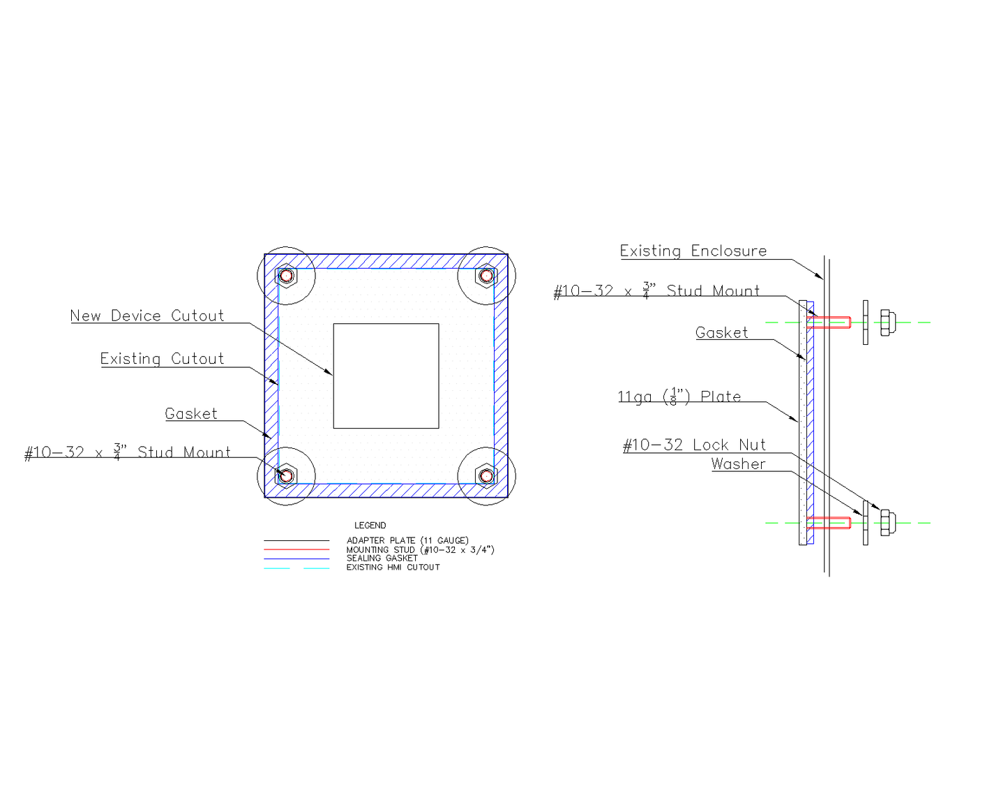 Adapter Plate - 1/8 DIN Horizontal to 1/32 DIN Horizontal